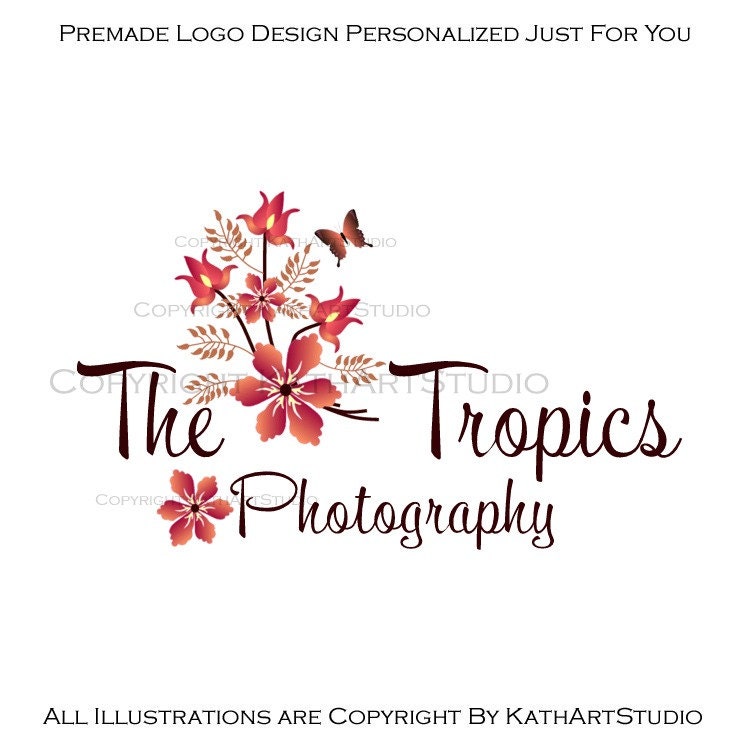 Premade Business Logo Design Flowers Floral Logo 51 The Tropics