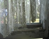 Curtain of Lace - fine art photograph -lace, curtains, antique, vintage, farmhouse, ecru, window, history, nostalgia, white, beige