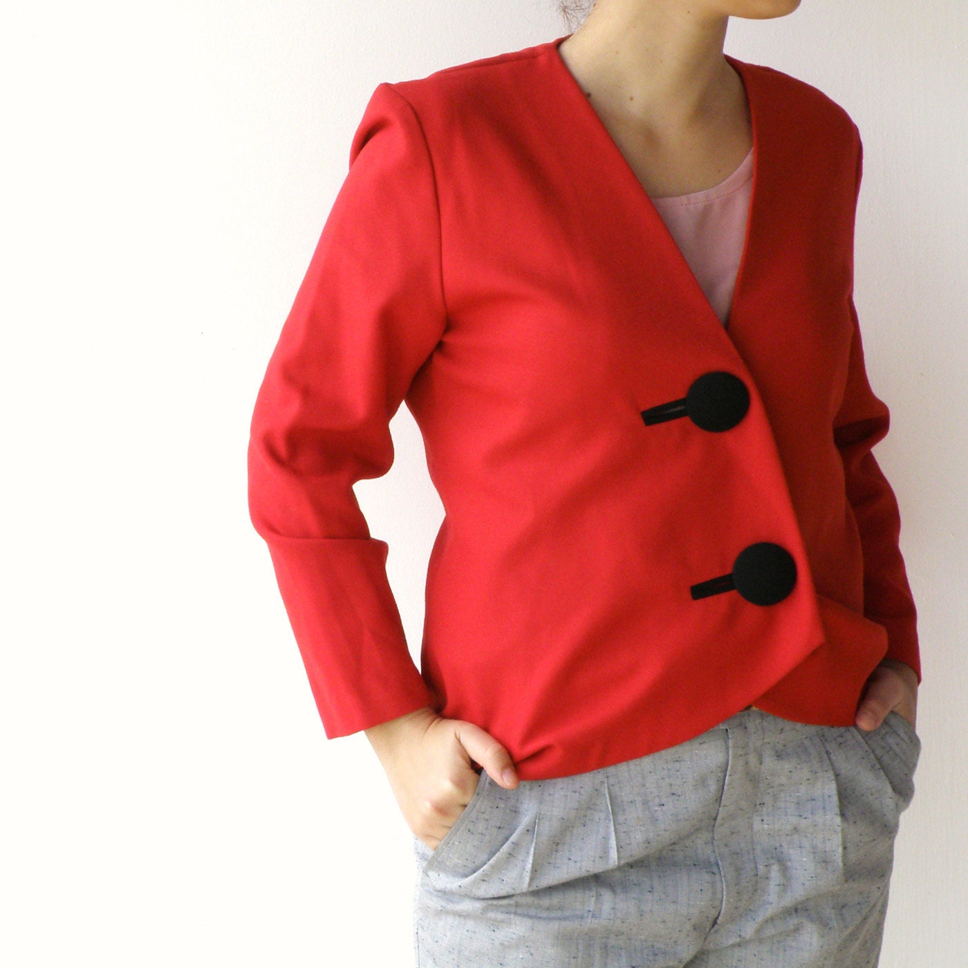 Vintage 1980s Christmas Red Circus Jacket