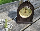 Antique c. 1920's Working Telechron Bakelite Cathedral Clock Art Deco