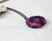 Purple Geode Necklace Amethyst Stalactite Natural Jewelry, Found Treasure