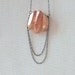 Peach Orange Quartz Necklace Crystal Points on Oxidized Sterling Silver, Tangerine