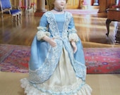 12th Scale Doll, Georgian Young Girl in Silk and Lace , by IGMA Artisan Tiggy