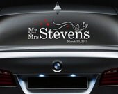 Just Married - Mr. & Mrs. Wedding Sticker - Wedding Car Decal