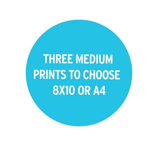 Three Medium Prints 8x10 or A4 To choose
