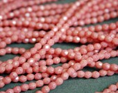 3mm Coral Pink Fire Polished Beads - Czech Glass Beads