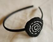 Black and Silver Felt Headband