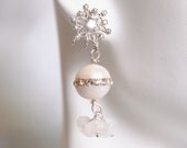 Wedding Earrings- Wedding Jewelry- Bridal Jewelry-Fresh Water Pearl And Moonstone Earrings-June Birthstone Earrings- Bridal Accessories
