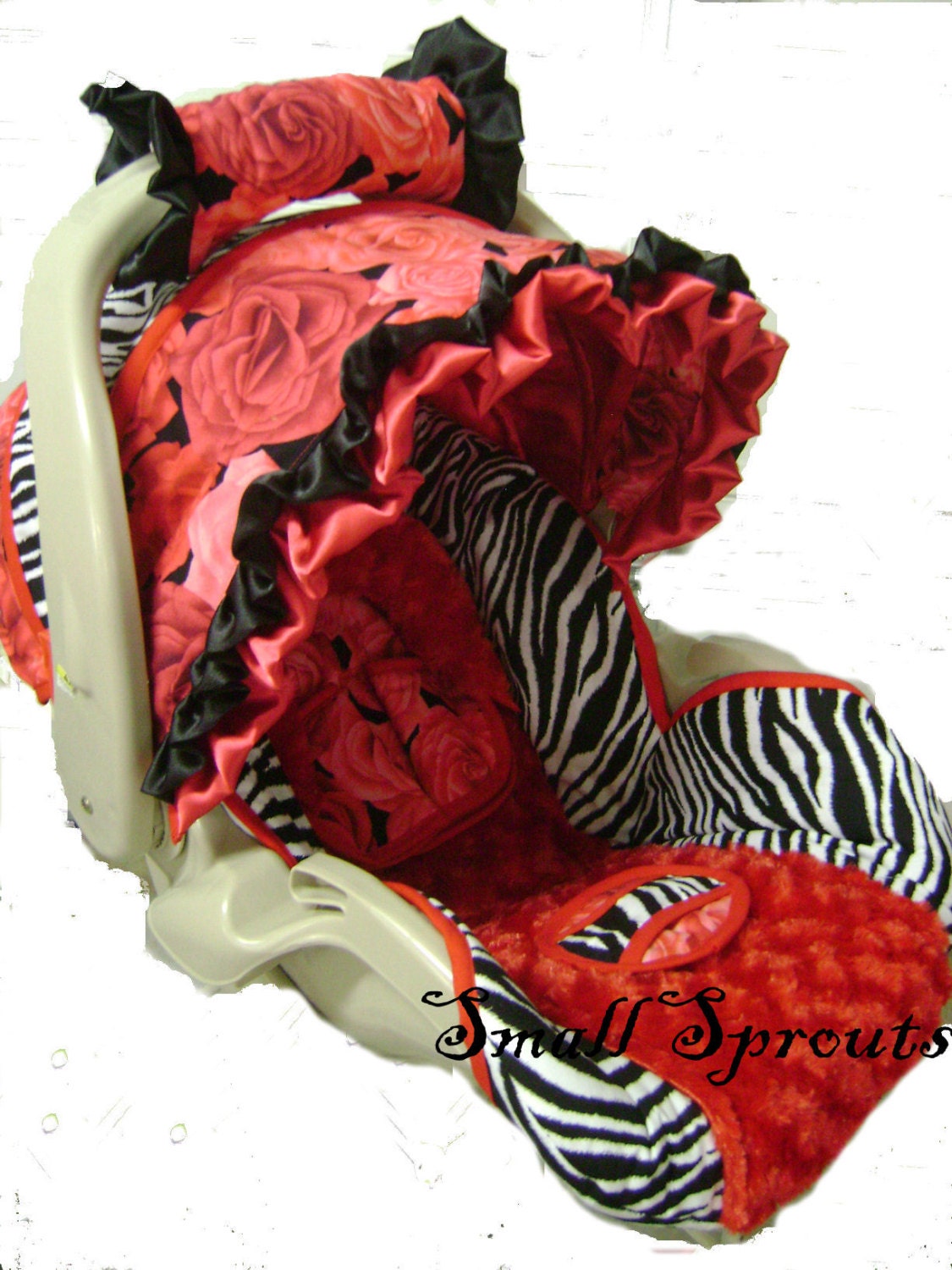 Custom Boutique Rose Graco Snugride Infant Car Seat Cover 5 Piece set-Ready To Ship