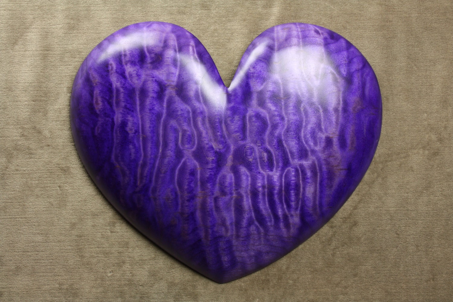 Purple Heart Wood Carving, Personalized Fathers Day Gift, Wedding Gift for Bride by Gary Burns the Treewiz, Handmade in Oregon Anniversary