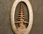 Wood Tree Carving Wedding Gift, Log Cabin Wall Art Fathers Day Gift for Dad, Him by Gary Burns the Treewiz, Anniversary Handmade Woodworking
