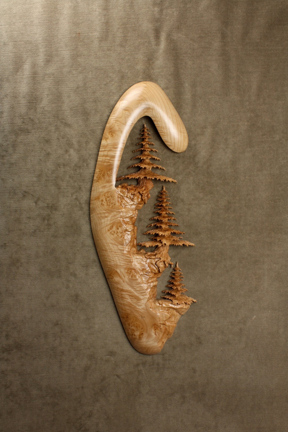 Tree Wood Carving, Rustic Log Cabin Decor Wall Art, Fathers Day Gift, Handmade in Oregon by Gary Burns the Treewiz, Anniversary Gift