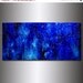Original Textured Blue Abstract Painting, Contemporary Modern fine art by Henry Parsinia Large 48x24