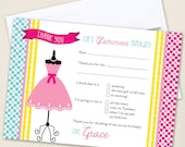 Dress-up theme party - Set of 15 custom thank you cards - Printable file also available Il_170x135