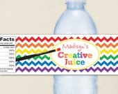 Art party - Personalized water bottle labels - Set of 15