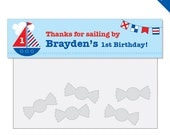 Nautical party -  Personalized DIY printable treat bag label