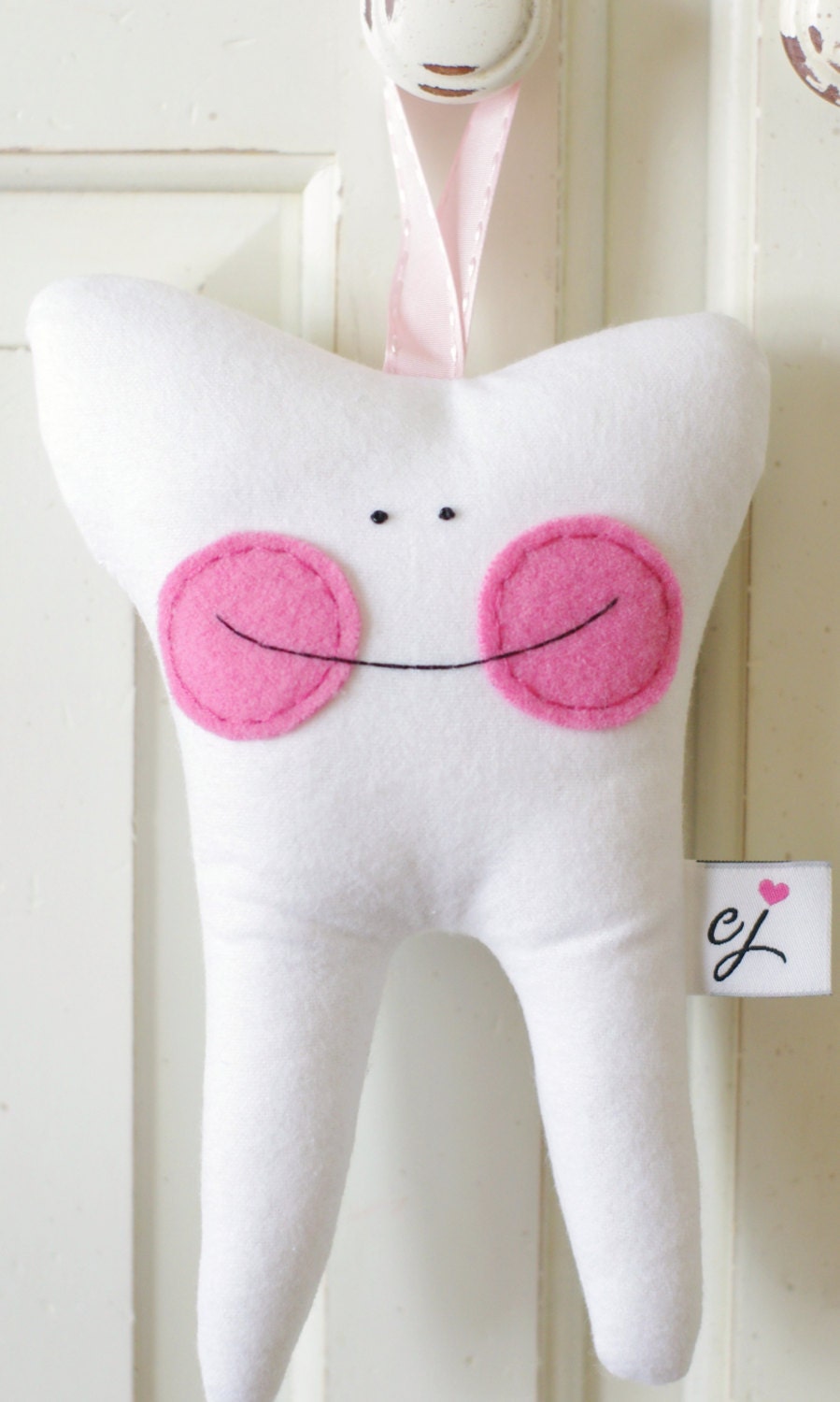 Tooth Fairy Pillow for a Girl, with Ribbon to Hang (Nicey Jane)
