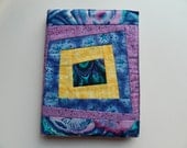 Patchwork Journal Cover in Purple, Blue and Yellow