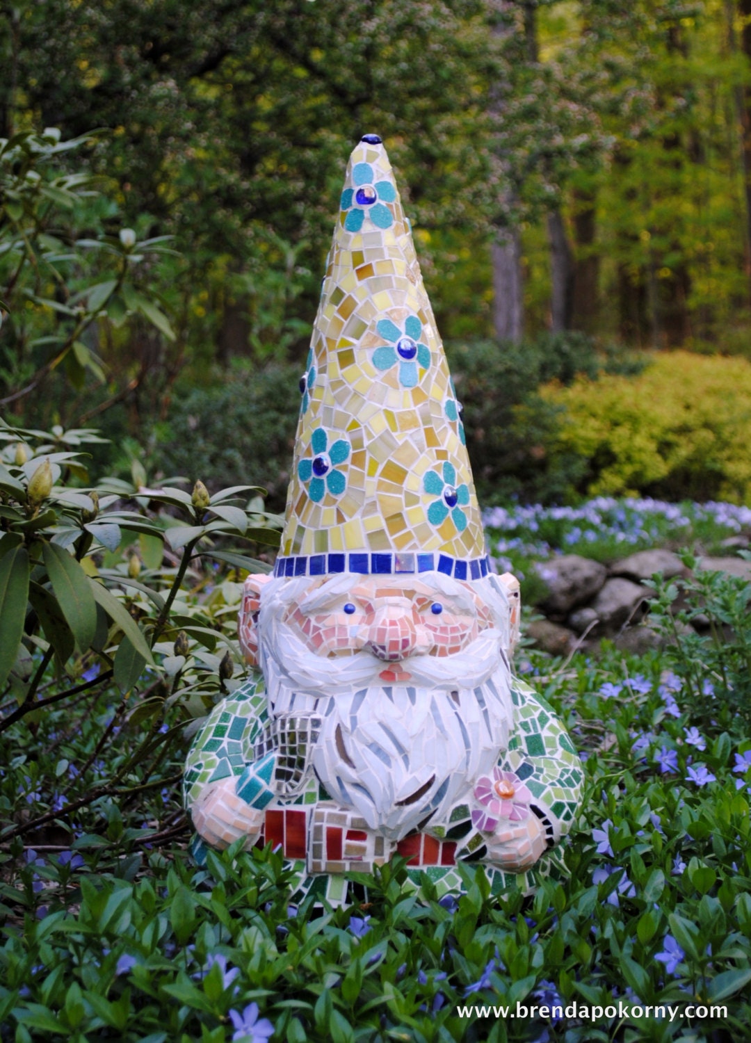 Custom Order Mosaic Garden Gnome Garden Accent Statue