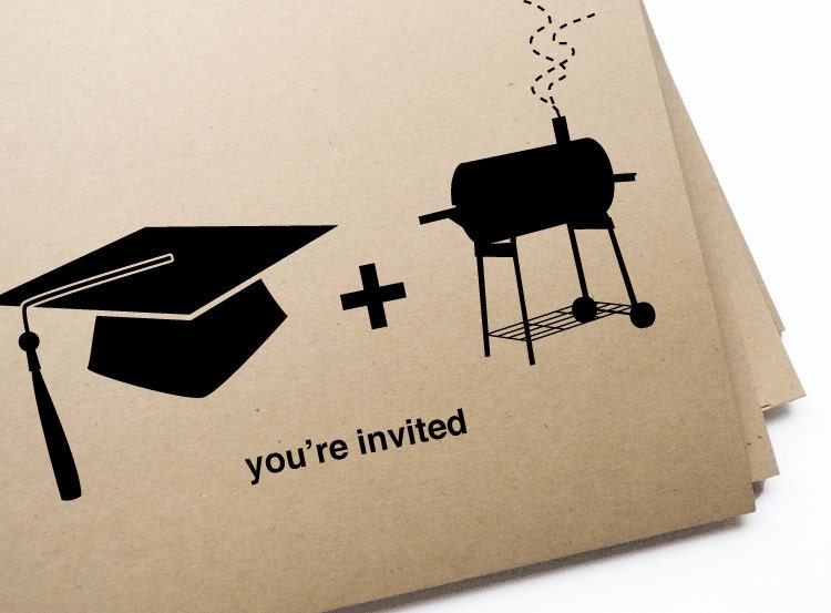 Graduation & BBQ Invitation Postcards / Customizable DIY Printable