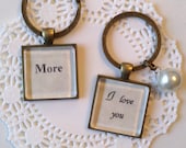HIs and Her Keychain, Personalized Key Chain, I Love You More, Double Key Chains,