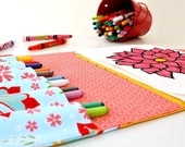 Coloring tote - quiet toy for toddlers - Garden Party