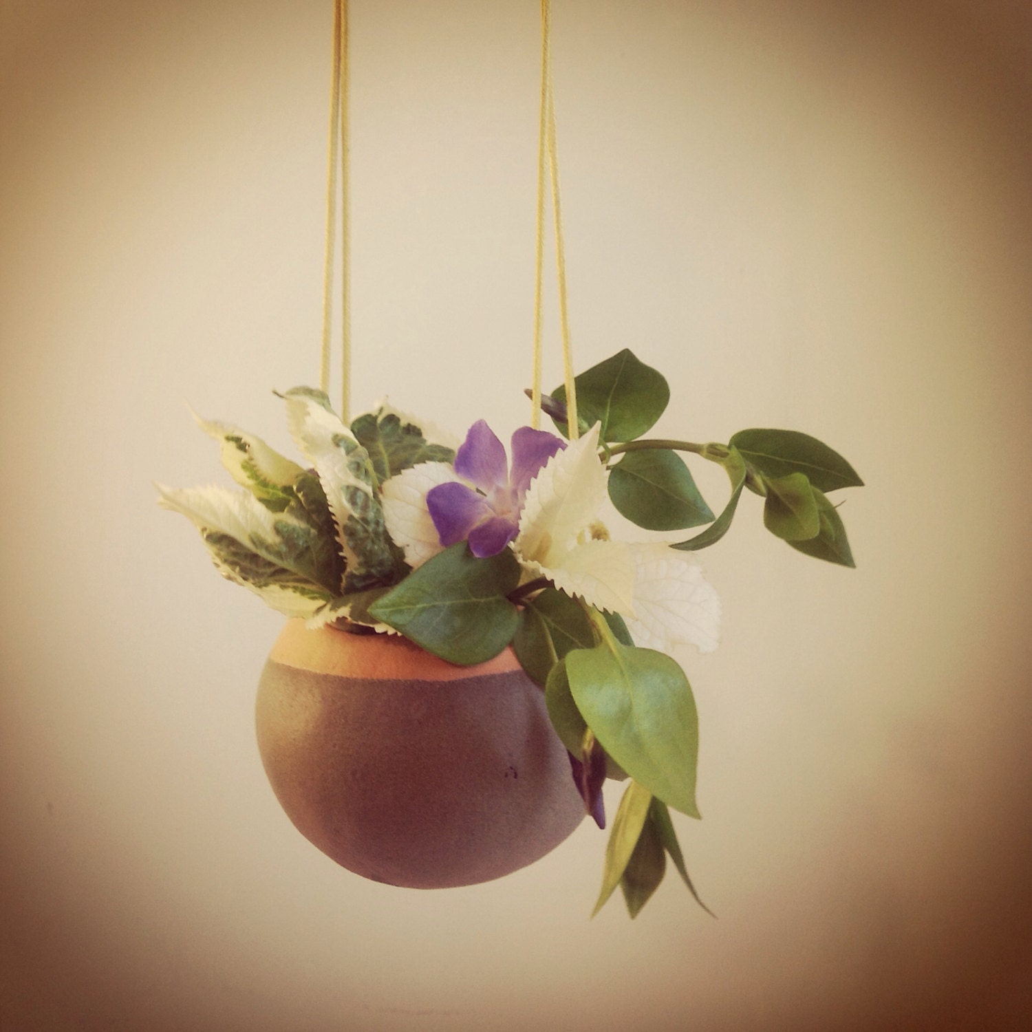 Cloudy day - handmade ceramic hanging vase