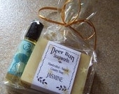 Handmade soap and matching roll on perfume Gift Pack - shea butter soap vegan soap - affordably priced cello wrapped