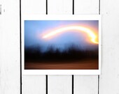 12 x 18 inch fine art Hahnemuhle photograph (night 006) neon minimalist navy blue home décor