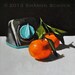 Still life oil painting tangerines - Citrus on a Schedule - 6x6
