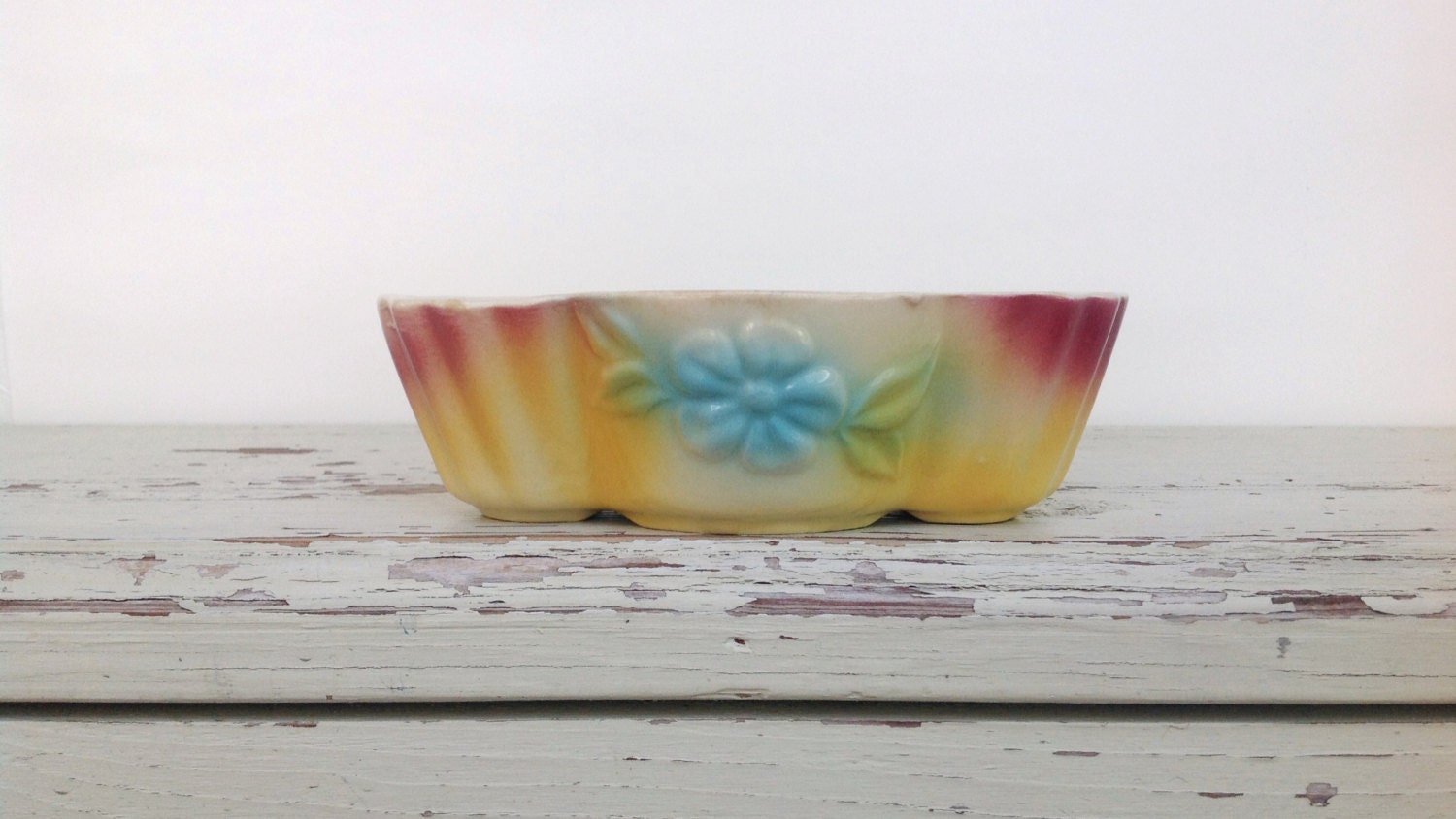 Vintage Shawnee Pottery Floral Planter Dish
