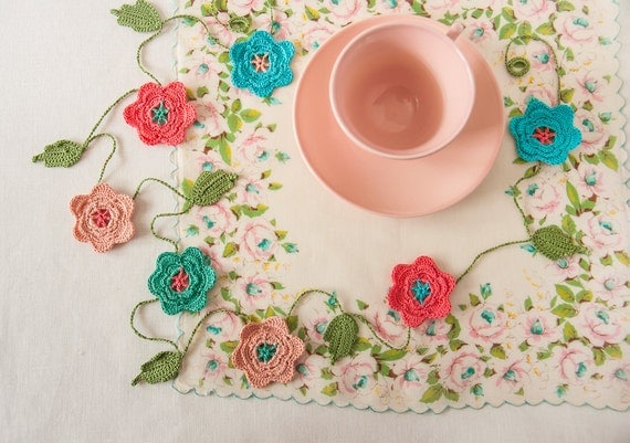 Crochet Flower Garland - French Country Decor