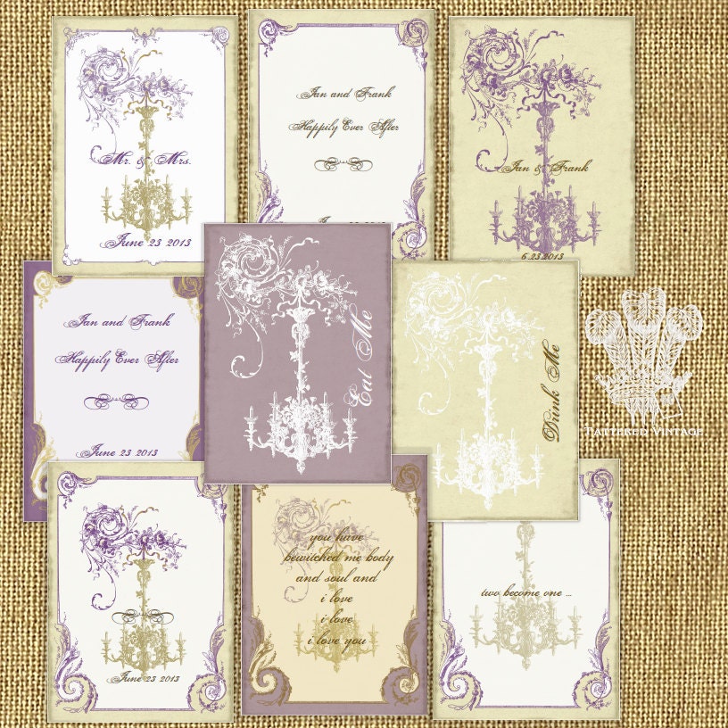 Gold Port Vintage Style Printable DIY Wedding Trading Cards Editable PDF
