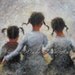 Pigtails three sisters art print, three girls, three friends, art, portrait, figure, girlfriends, sisters home decor, Vickie Wade art