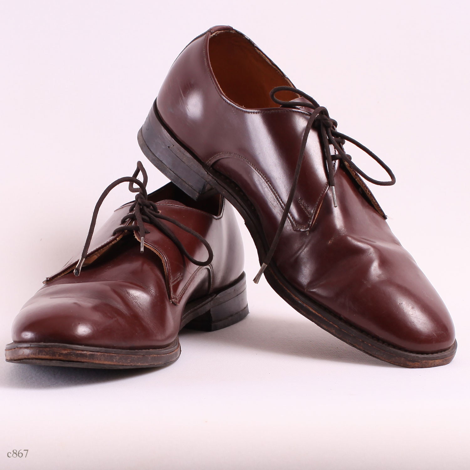 Lace up Brogues / Vintage Mens Shoes / EUR 41.5 / US mens 8 / UK 7.5
