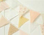 Rose Gold Lace and Burlap Vintage Fabric Bunting, Garland, Banner, Pennant Decoration 9 Feet Handmade By A Fête Beckons On Etsy Il_170x135