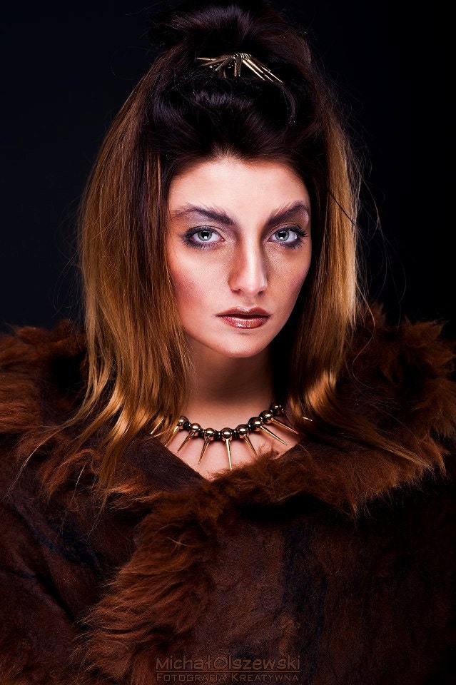Felted scarf alpaca fur  brown wrap