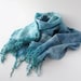 Cobweb Felted scarf -  Blue teal sea