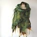 Cobweb Felted scarf - Green forest