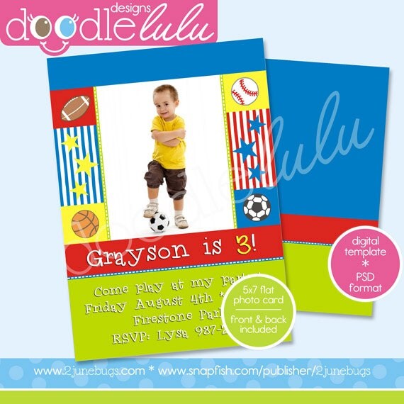 ... Birthday Invitation or Baby Announcement Card Template (Photoshop) PSD ... Birthday Invitation or Baby Announcement Card Template (Photoshop) PSD