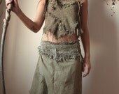 Tribal fairy costum, tattered and wild shaman style CUSTOM MADE