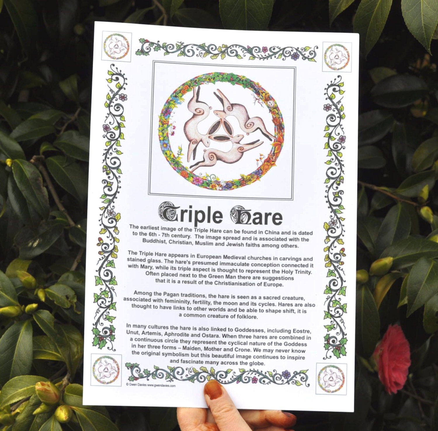 One Triple Hare poster, Pagan, Wicca, Renaissance