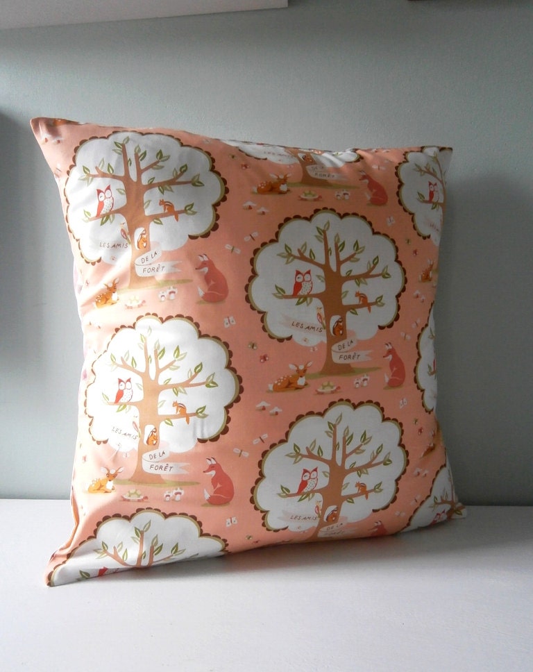 Woodland Fox n Owl Pillow / Cushion cover