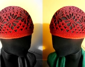 Crochet Hat - Purple Red Ombre Beanie