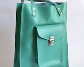 Pamela Teal Leather Tote bag (handmade to order)
