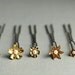 Golden flowers hair pins bridal hair accessory vintage inspired set of 5 clips