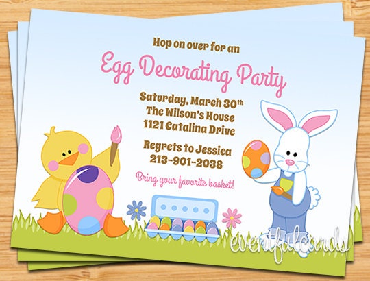 Easter Egg Decorating Party Invitation - Printable Il_170x135