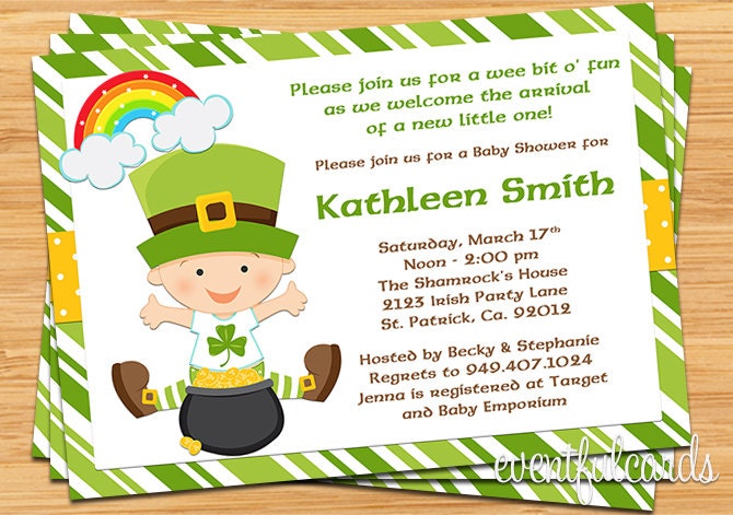 St Patricks Day Irish Baby Shower Invitation Il_570xn