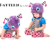 NEW PATTERN, Elly the Cherry Cat Monster Hat, Crochet Pattern in PDF