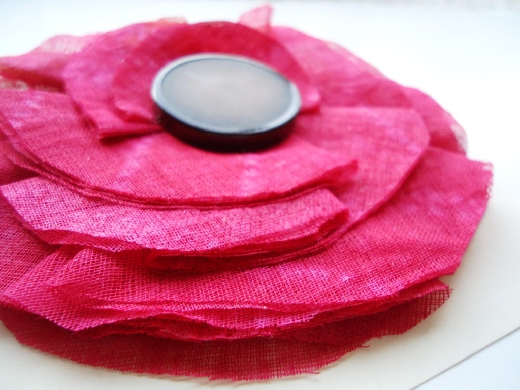 Large African Fabric Flower Hair Clip